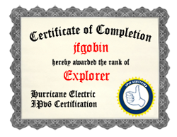 IPv6 Certification Badge for jfgobin