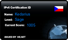 IPv6 Certification Badge for Kedarius