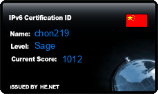 IPv6 Certification Badge for chon219