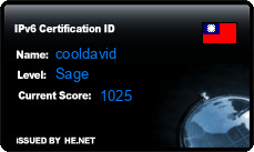 IPv6 Certification Badge for cooldavid