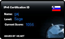 IPv6 Certification Badge for gaj