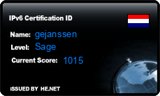 IPv6 Certification Badge for gejanssen