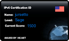 IPv6 Certification Badge for jursetto