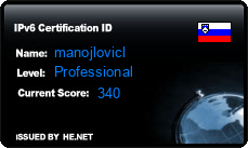 IPv6 Certification Badge for manojlovicl