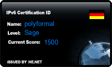 IPv6 Certification Badge for polyformal