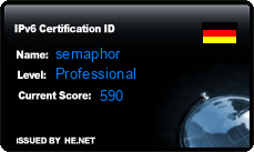 IPv6 Certification Badge for semaphor.