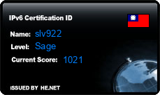 IPv6 Certification Badge for slv922