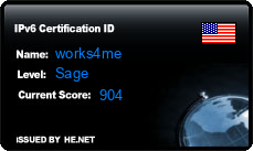 IPv6 Certification Badge for works4me