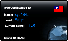 IPv6 Certification Badge for xyz1943