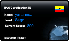 IPv6 Certification Badge for yunarinoa
