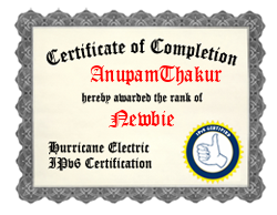 IPv6 Certification Badge for AnupamThakur