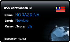 IPv6 Certification Badge for NORAZRINA