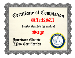 IPv6 Certification Badge for UffeRBA