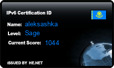 IPv6 Certification Badge for aleksashka