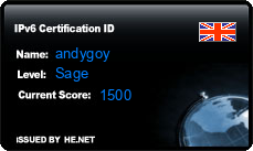 IPv6 Certification Badge for andygoy