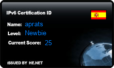 IPv6 Certification Badge for aprats