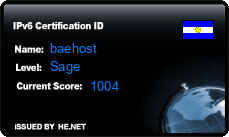 IPv6 Certification Badge for baehost