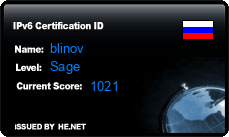 IPv6 Certification Badge for blinov