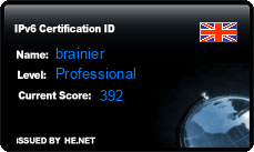 IPv6 Certification Badge for brainier