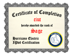 IPv6 Certification Badge for ciut