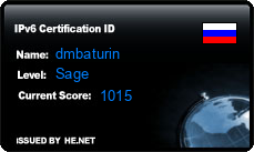 IPv6 Certification Badge for dmbaturin