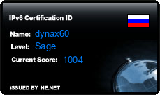 IPv6 Certification Badge for dynax60