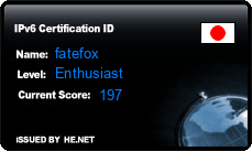 IPv6 Certification Badge for fatefox