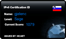 IPv6 Certification Badge for gjelenc