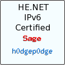 IPv6 Certification Badge for h0dgep0dge