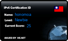 IPv6 Certification Badge for honomoa