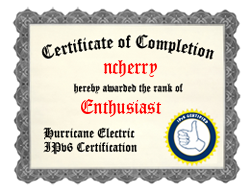 IPv6 Certification Badge for ncherry