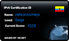 IPv6 Certification Badge for nelsoncornejo