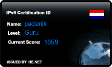 IPv6 Certification Badge for paderijk