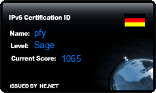 IPv6 Certification Badge for pfy
