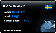 IPv6 Certification Badge for polarhome