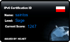 IPv6 Certification Badge for saintos
