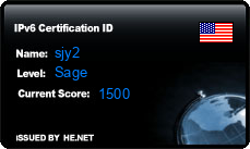 IPv6 Certification Badge for sjy2