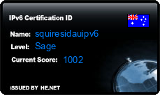 IPv6 Certification Badge for squiresidauipv6