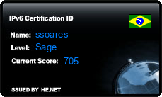 IPv6 Certification Badge for ssoares