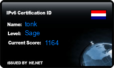 IPv6 Certification Badge for tonk