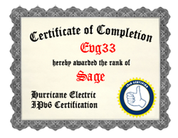 IPv6 Certification Badge for Evg33