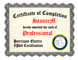 IPv6 Certification Badge for HauserM