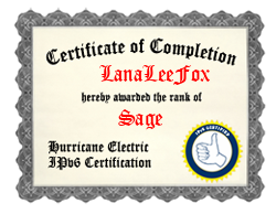 IPv6 Certification Badge for LanaLeeFox