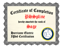 IPv6 Certification Badge for PHSpline