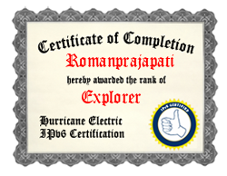 IPv6 Certification Badge for Romanprajapati