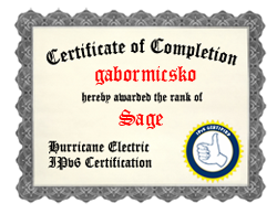 IPv6 Certification Badge for gabormicsko