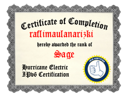 IPv6 Certification Badge for raflimaulanarizki