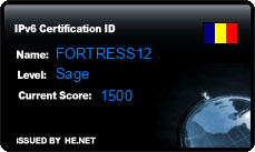 IPv6 Certification Badge for FORTRESS12