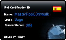 IPv6 Certification Badge for MasterPopC0rnwalk