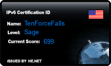 IPv6 Certification Badge for TenForceFalls